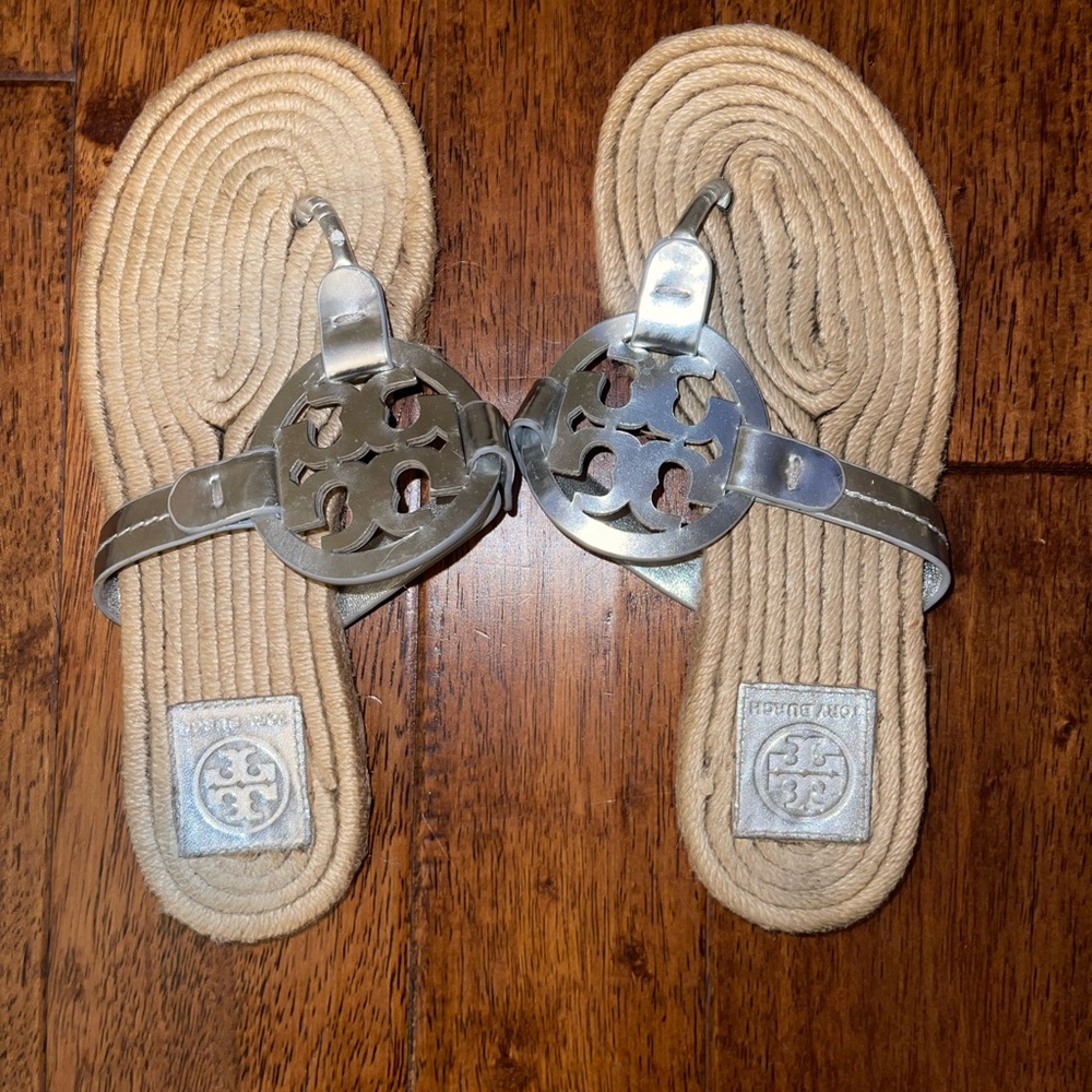 Silver Tory Burch Sandals